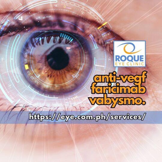 This is an image of an eye with a graphic computer interface symbolizing the targeting precision of Vabysmo in the management of specific retinal diseases.