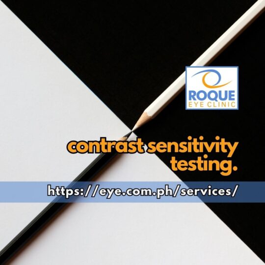 This image shows a black and white pencil on a black and white background to illustrate contrast sensitivity testing.