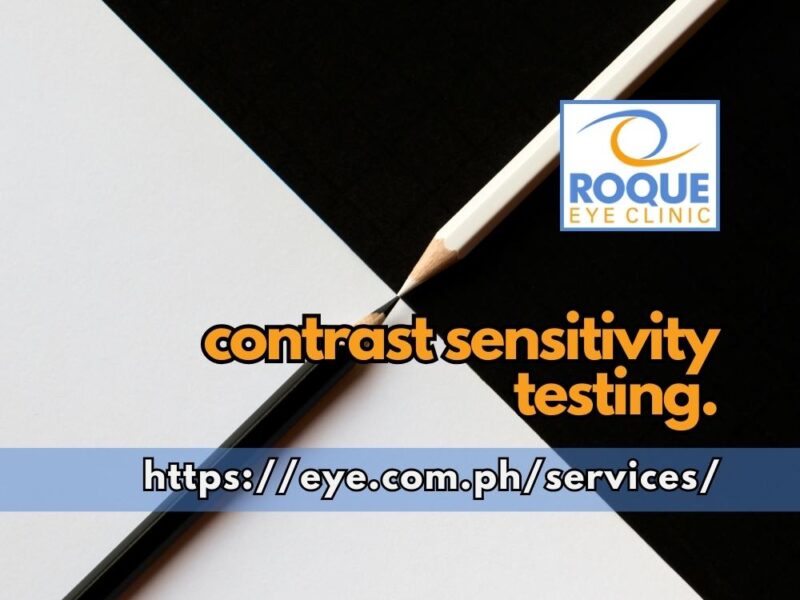This image shows a black and white pencil on a black and white background to illustrate contrast sensitivity testing.