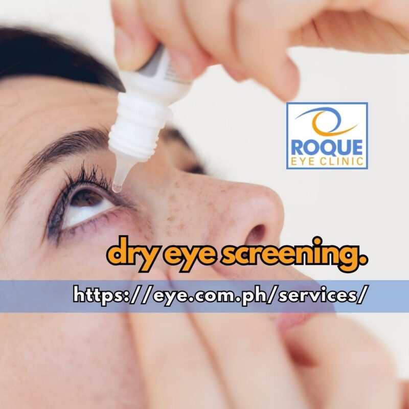 This image shows the application of an ophthalmic lubricant for dry eye management, highlighting the importance of a proper dry eye screening for dry eye symptoms.