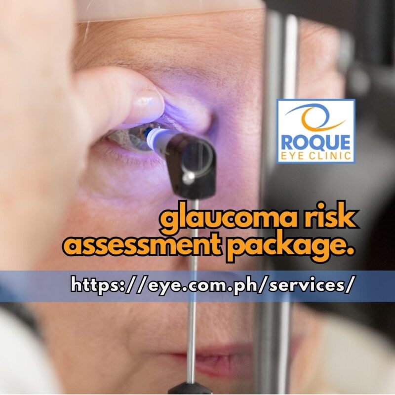 This image shows an elderly woman having her intraocular pressure measured with an applanation tonometry, an essential diagnostic tool correlated with a glaucoma risk assessment package.