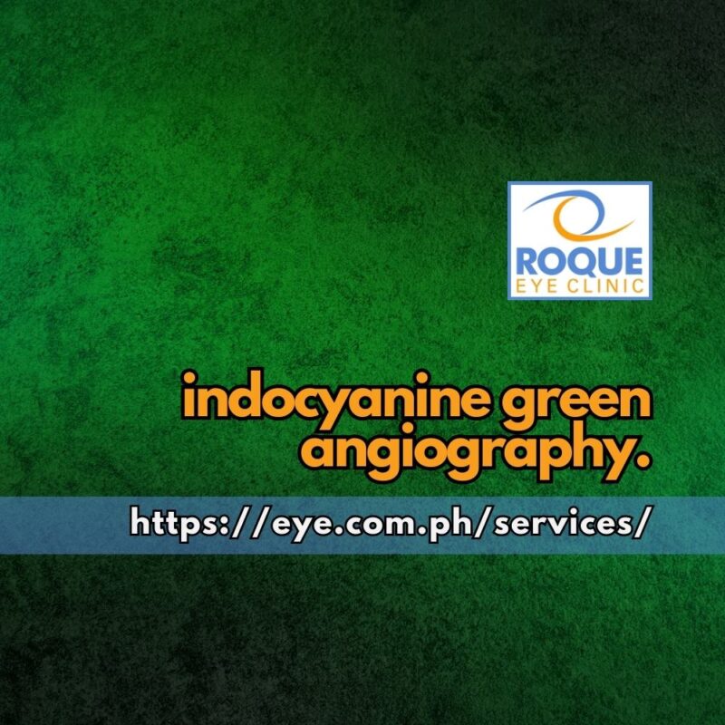 This image shows a mottled emerald green background signifying the uptake of indocyanine green angiography.