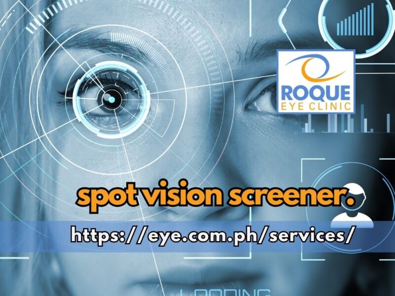 This is an image of a woman with a computer graphic overlay signifying the high technical specifications of using a spot vision photoscreener.
