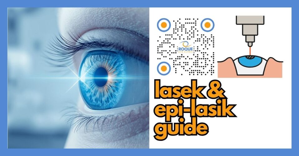 Illustration of LASEK and Epi-LASIK as flap-free surface laser vision correction procedures