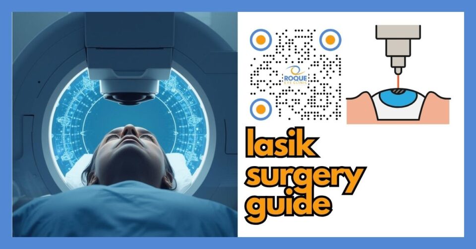Patient undergoing LASIK laser eye surgery in a modern ophthalmology clinic