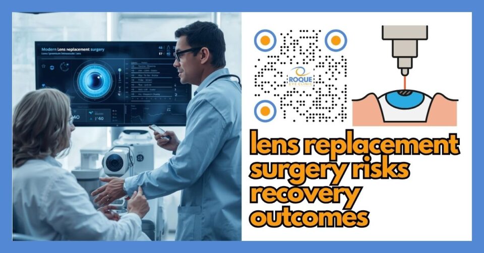 Modern lens replacement surgery consultation with IOL planning and diagnostic eye measurements