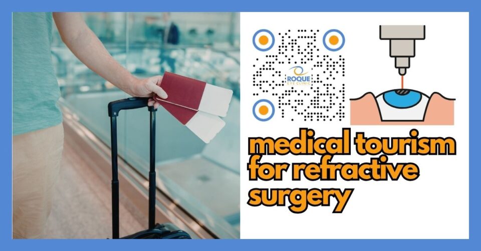 Patient planning refractive surgery travel with eye scans and medical tourism documents
