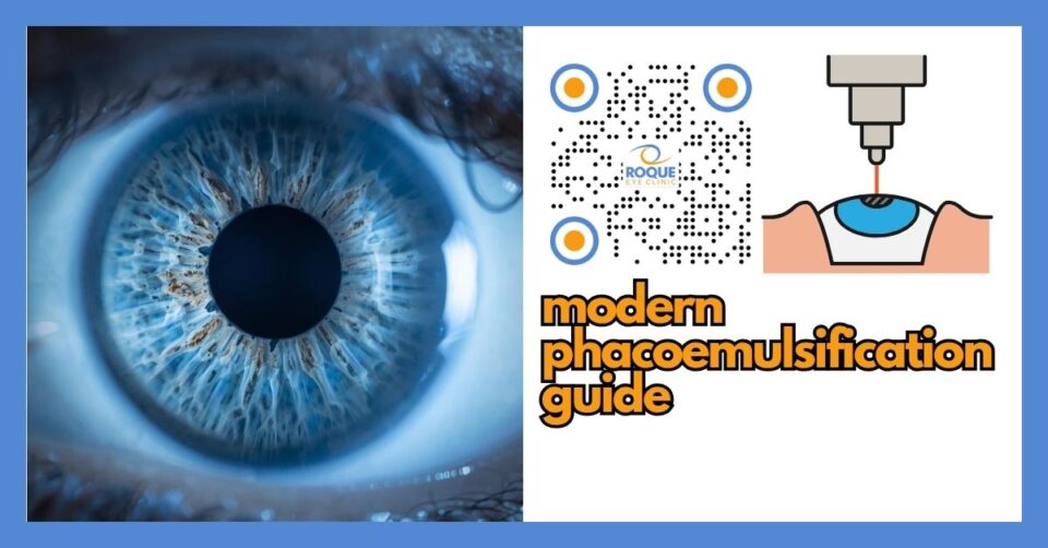 Modern phacoemulsification cataract surgery concept with small-incision lens removal and intraocular lens implantation