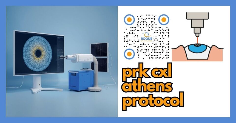 Corneal topography and therapeutic laser cross-linking concept for Athens Protocol treatment