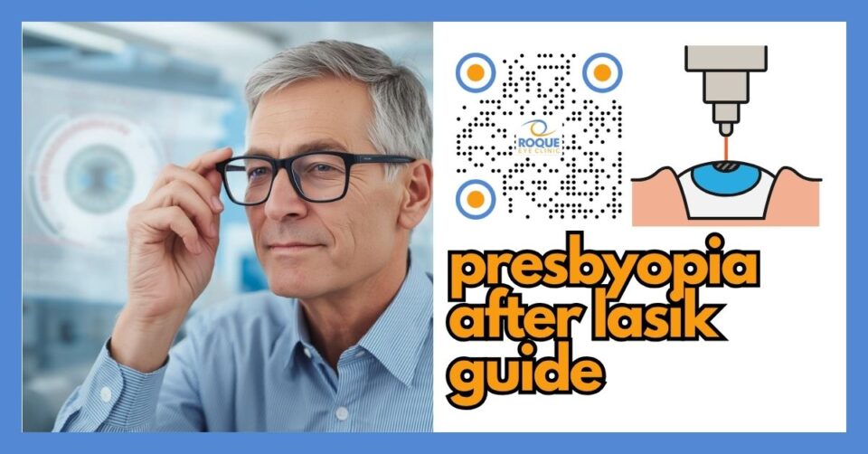 Middle-aged adult experiencing near vision blur after LASIK and using reading glasses
