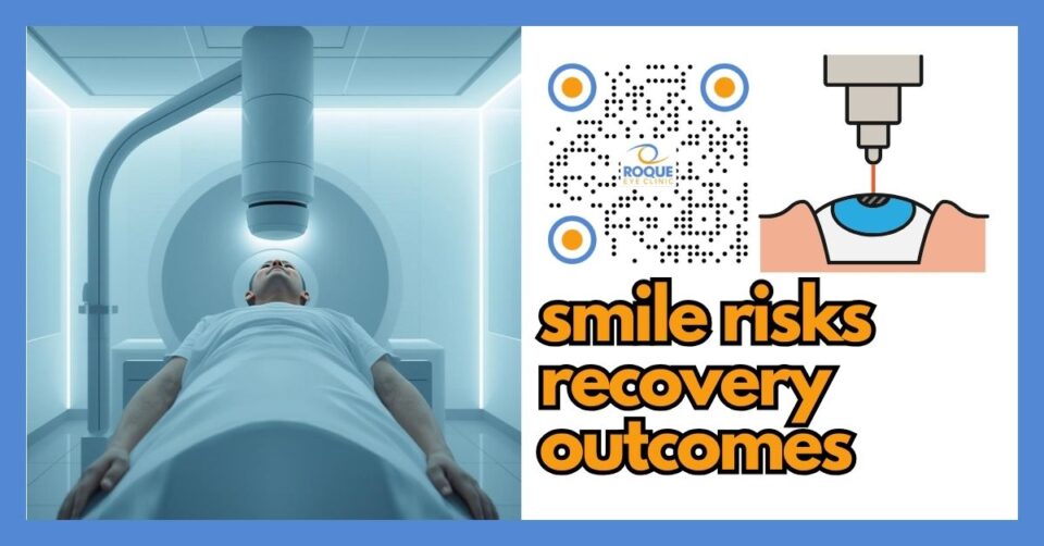 Patient undergoing counseling about SMILE recovery risks and visual outcomes in a modern eye clinic