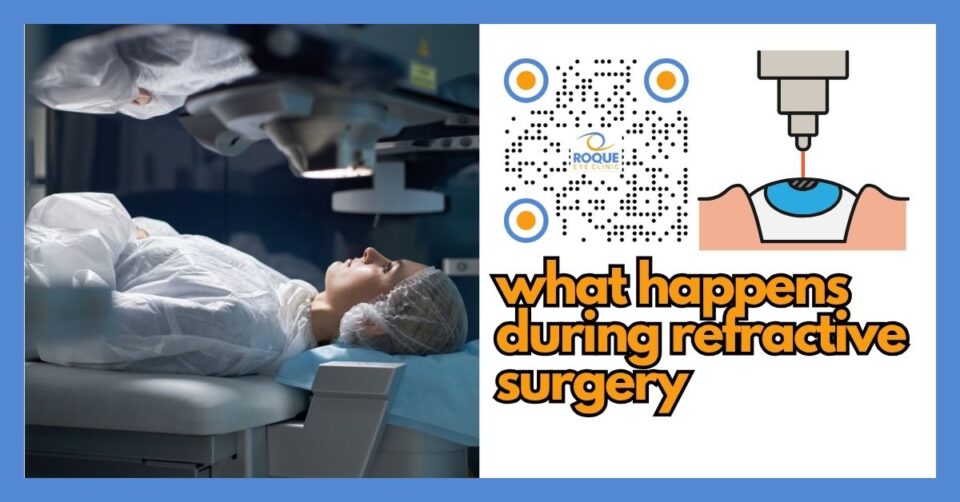 Patient undergoing refractive surgery in a modern eye clinic procedure room