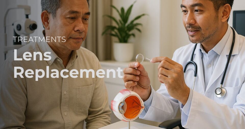 Lens replacement surgery consultation and intraocular lens planning at ROQUE Eye Clinic